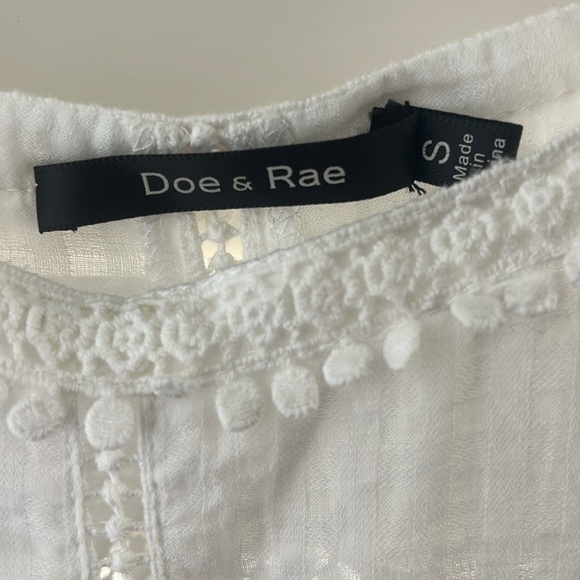 For & Rae Asymmetrical White Cotton Top Size S - Picture 3 of 6